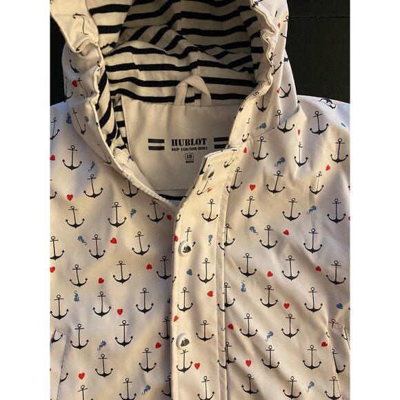 Hublot Anchors Away Hooded‎ Full-Zip Rain Coat Toddler 18m New England Prep - Picture 1 of 13